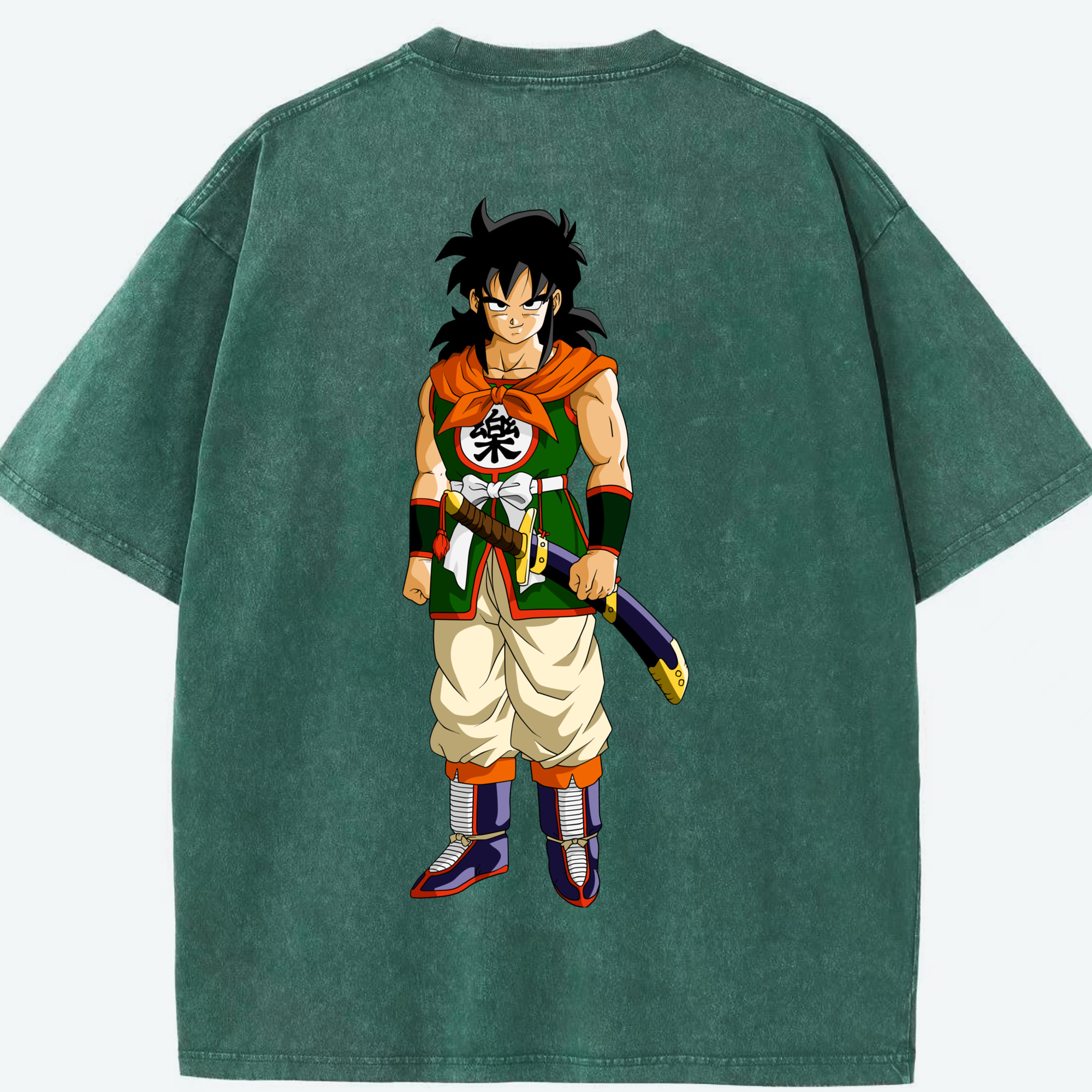 （画像用） ドラゴンボール ヤムチャ DRAGON BALL Yamcha 綿100% ヴィンテージ風 半袖Tシャツ（背面プリント）